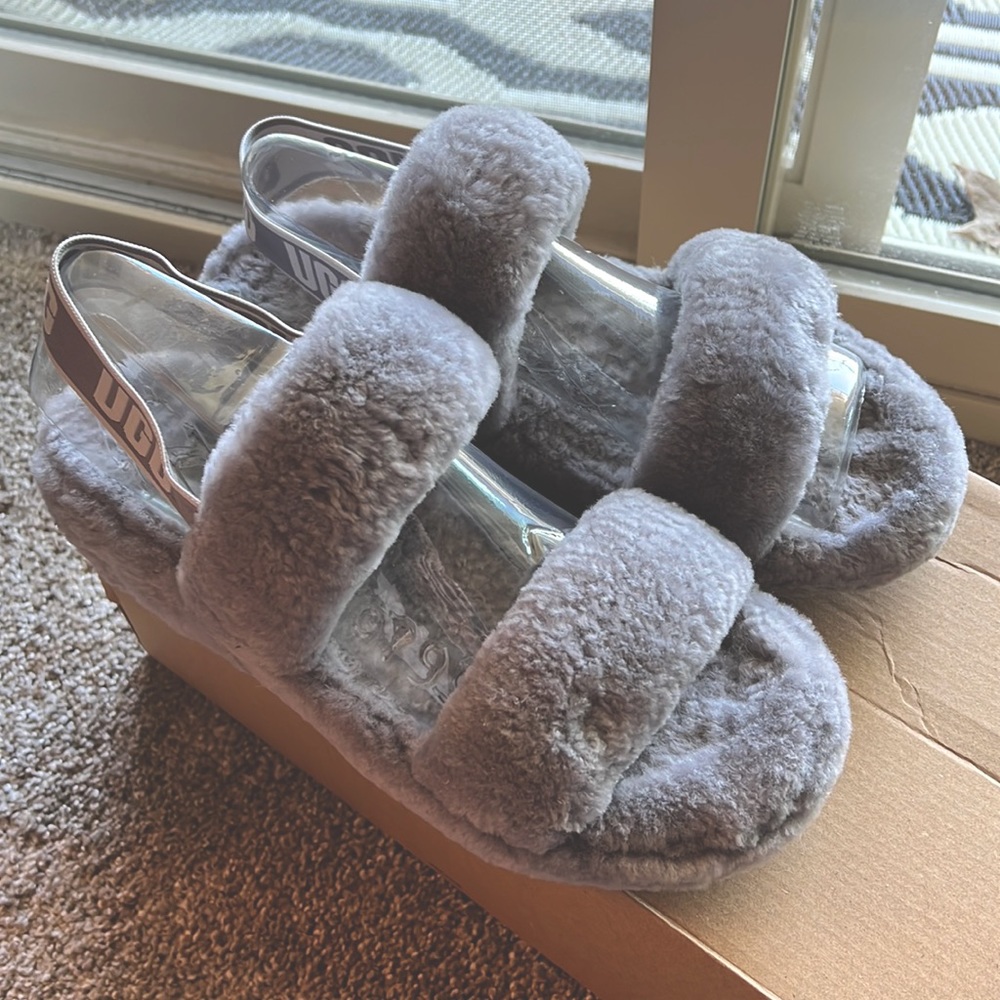 Ugg Oh Yeah slide slippers 

1-1/2" heal